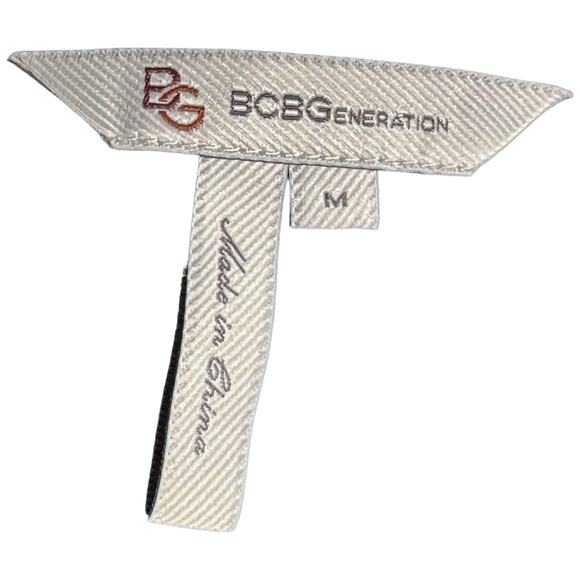 BCBGeneration Black Blue Wrap Dress 3/4 Sleeves Midi Length V-Neck Size Medium - Picture 5 of 5